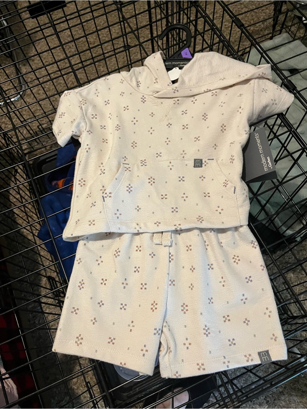 Gerber Cream Hooded Knit Top & Shorts Set